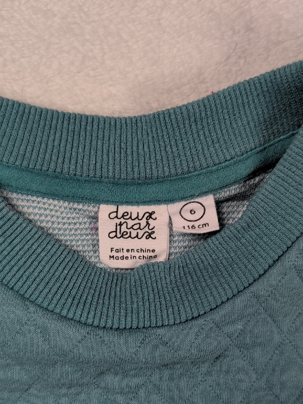 Deux Par Deux Girls Quilted Tunic Dress Turquoise Blue Size 6 - Picture 5 of 11